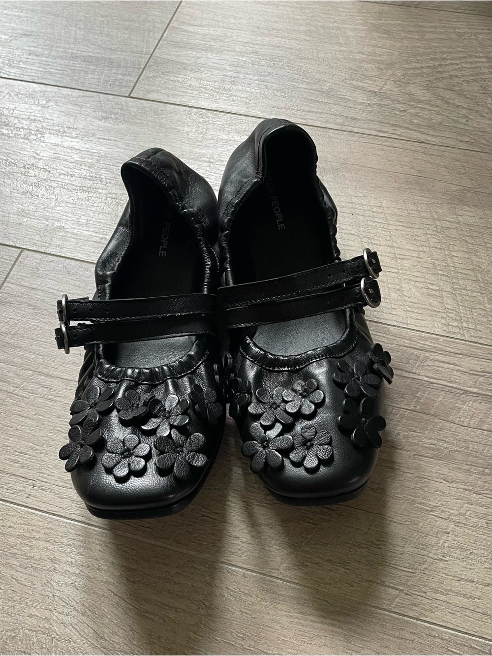 Free People Mimosa Mary Jane Black Floral Double-Strap Ballet Flats 6.5 $139 - Picture 4 of 8
